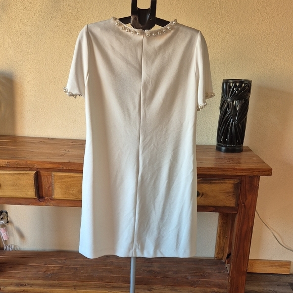 HOLIDAY SALE Preston & York Cream Dress with Pearl Details - Picture 6 of 6